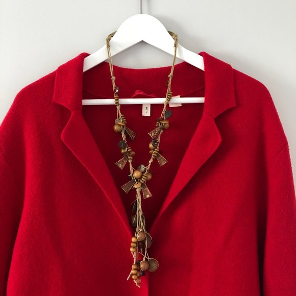 Anthropologie Moth Sandy Sweater Jacket M Red - Picture 5 of 11